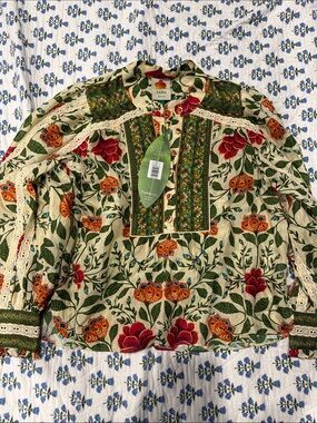 FARM Rio Garden Tapestry Sand Blouse